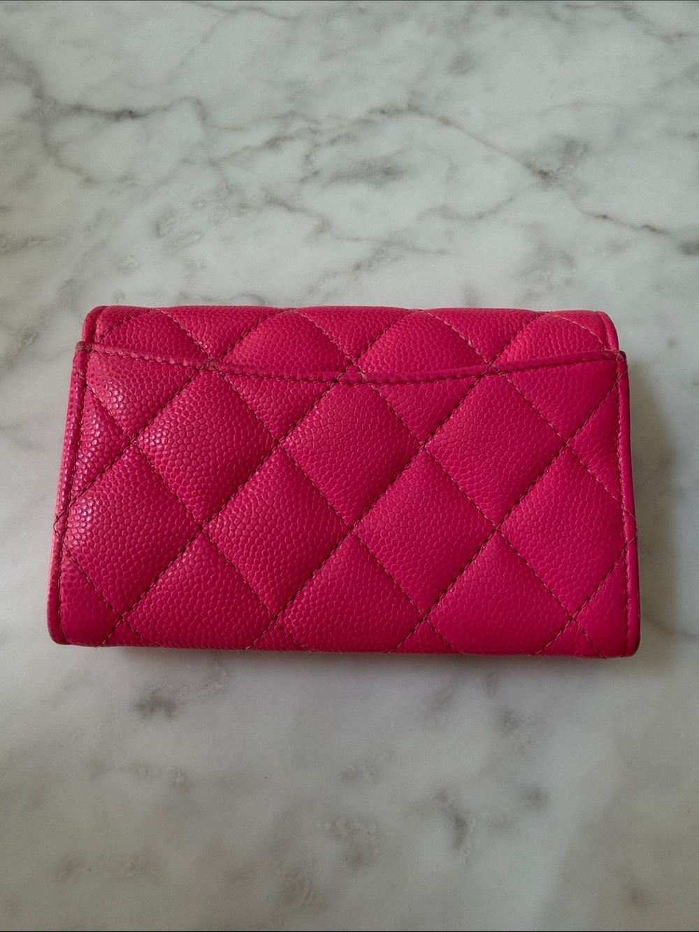 CHANEL Pink Quilted Flap Card Holder with Gold CC Hardware - Picture 5 of 8